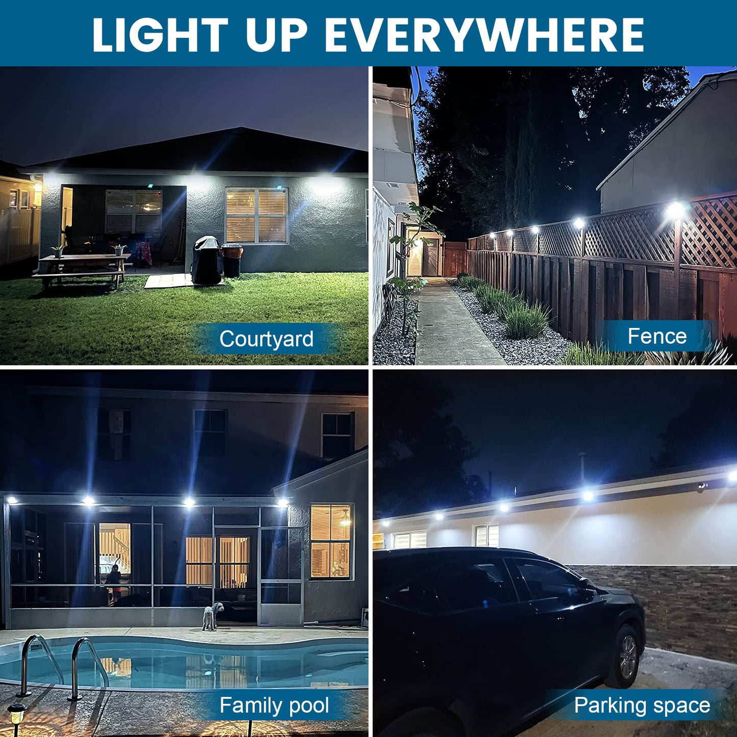TECHNOLOGY Solar Outdoor Lights Wireless Security Motion Sensor Outdoor Lights Solar Lights Outdoor Waterproof for Front Door,Backyard,Steps,Garage,Garden (400LM,4 Packs)