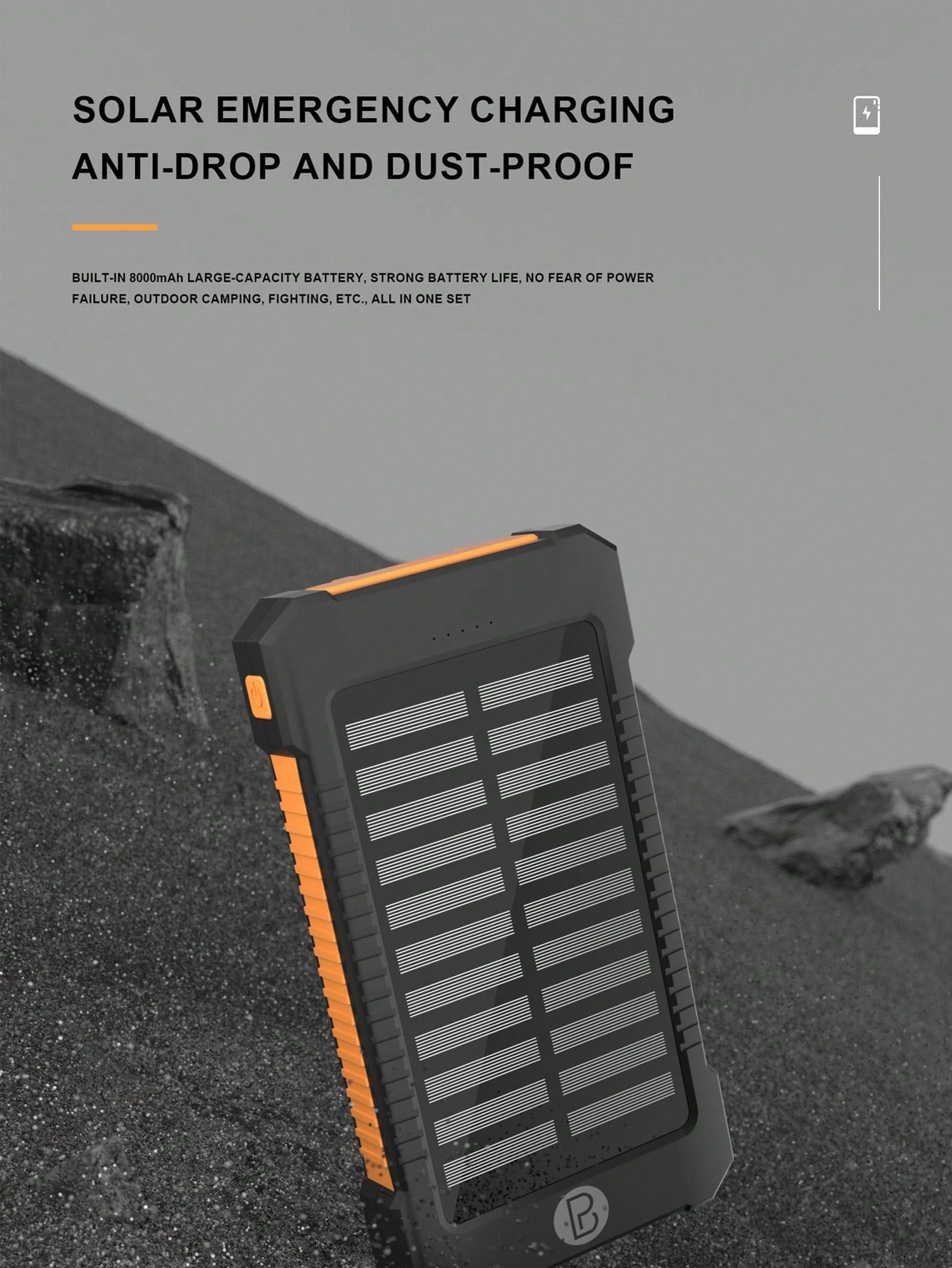 Solar powerbank 10000mah pd 20w fast charging outdoor solar charging portable waterproo