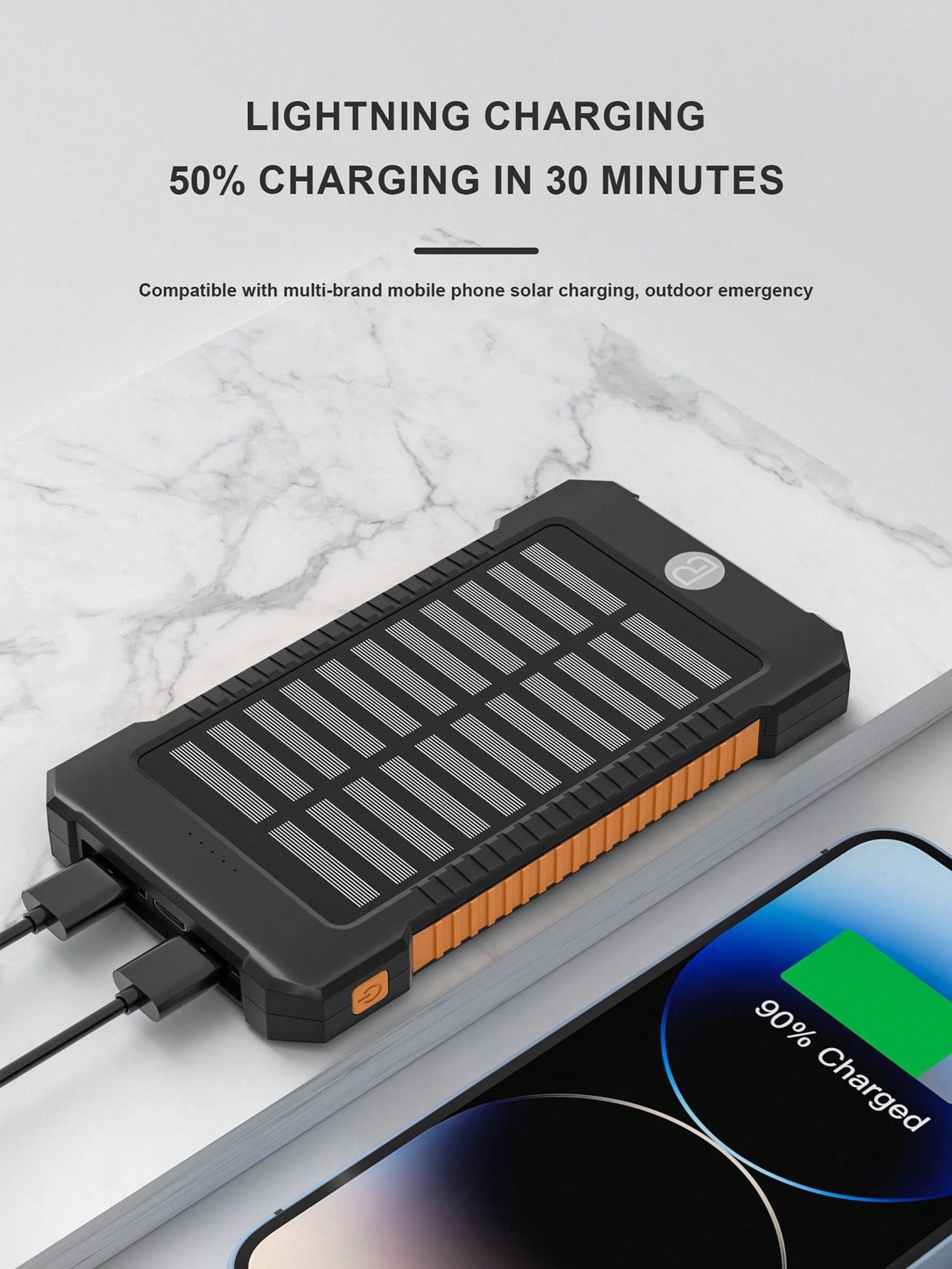 Solar powerbank 10000mah pd 20w fast charging outdoor solar charging portable waterproo