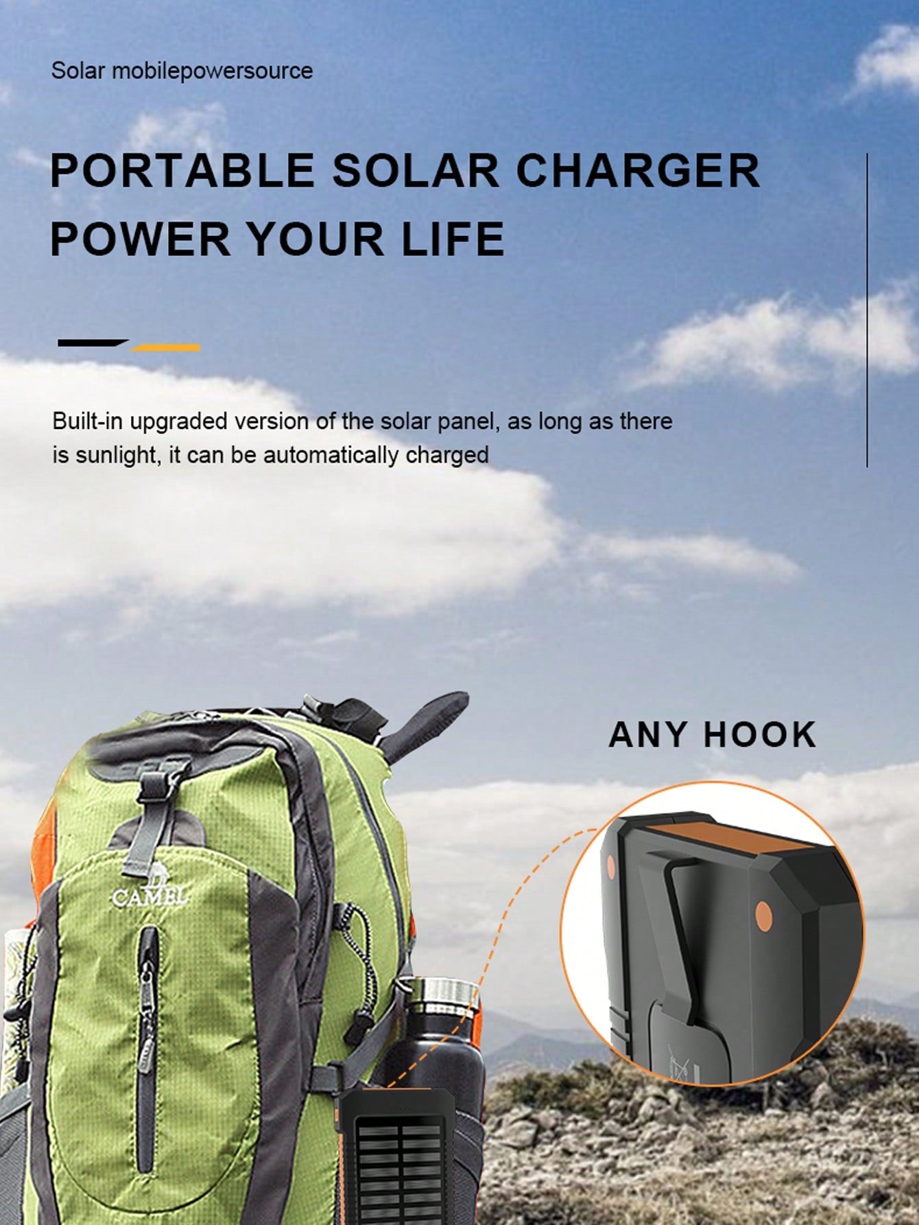 Solar powerbank 10000mah pd 20w fast charging outdoor solar charging portable waterproo
