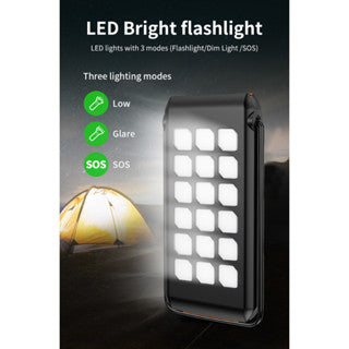 PB Solar Portable Power Bank Charger 10000mah PD 20W Fast Charging Solar Charging Outdoor Power Supply With LED Light Portable Waterproof And Fall-Proof