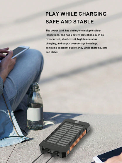 PB solar power bank SPB18 8000mAh Portable Power Station Fast Charging USB LED powerbank mobile powe