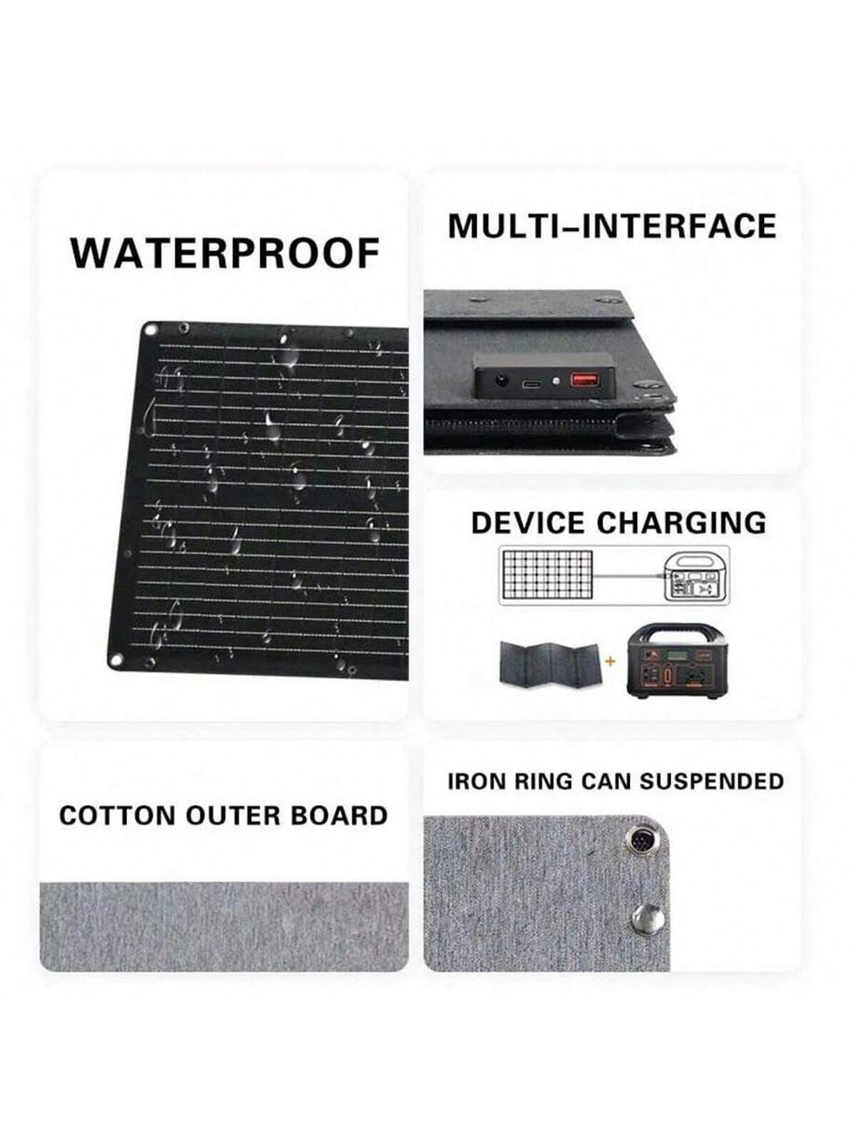 30W foldable portable solar panel fast charging USB/DC output with charging cable