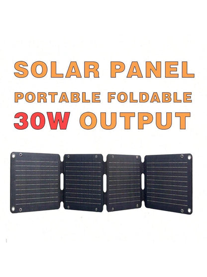 30W foldable portable solar panel fast charging USB/DC output with charging cable