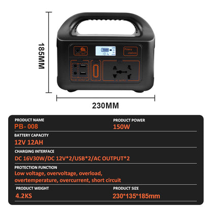 Power Station Portable 220v 150w 47000mah Fast Charging Original Generator Outdoor Solar Charger USB DC AC Output