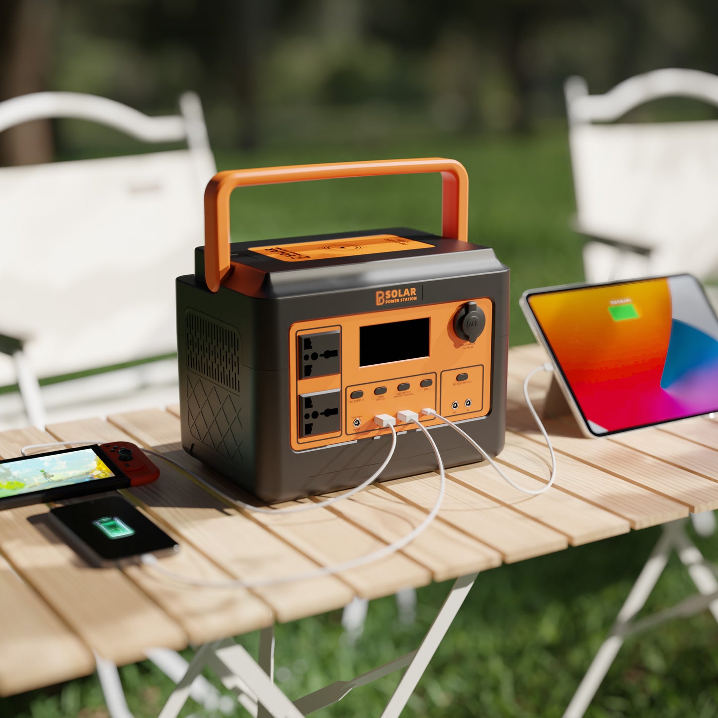Power Station 220v 1200W/320000MAH/1024WH Lithium Battery Multi-Function Portable Light and handy Big Capacity Solar Generator Station Powerbank Quick Charge With wireless charging function