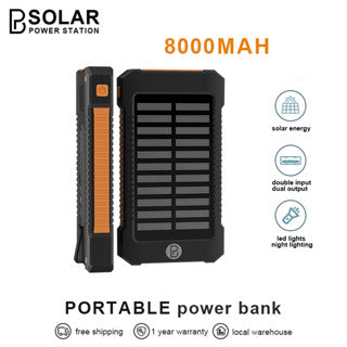 PB solar power bank SPB18 8000mAh Portable Power Station Fast Charging USB LED powerbank mobile powe