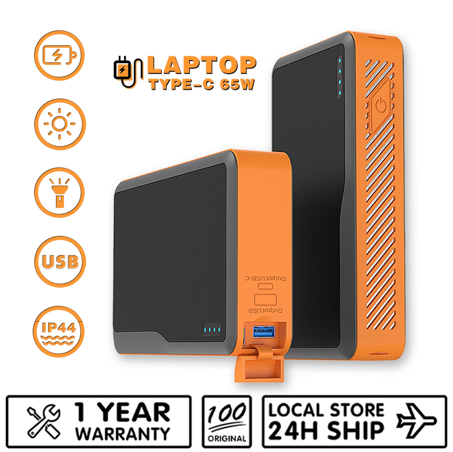 powerbank 40000mah PD 65w output type-c for laptop fast charging portable waterproof