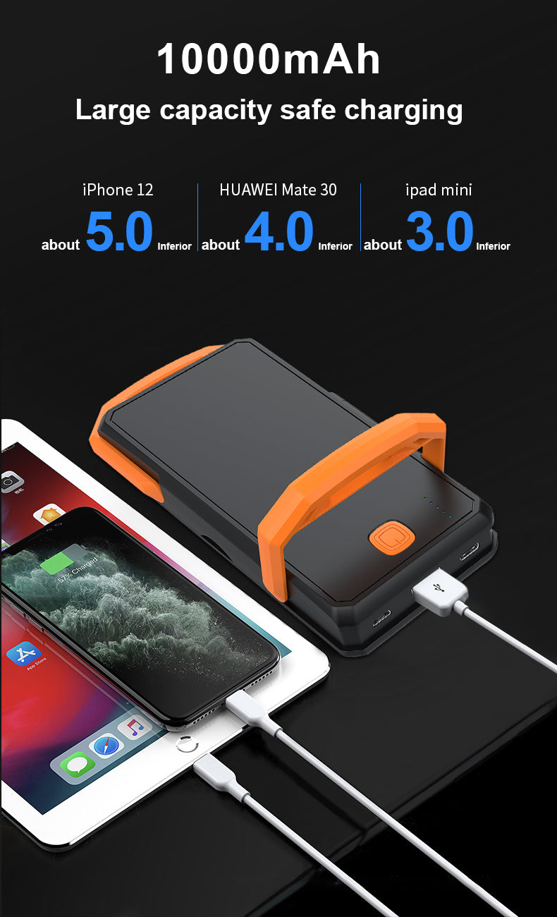 solar powerbank 10000mah pd 18w type-c fast charging outdoor solar portable waterproof