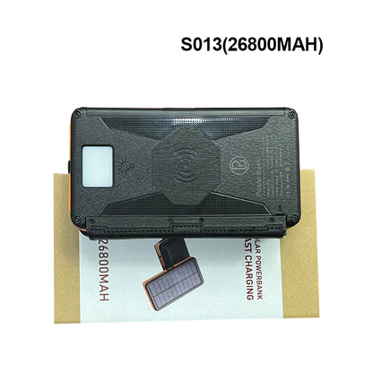 PB S013 solar power bank 26800mAh solar charging fast charging wireless charging 4 solar panels type