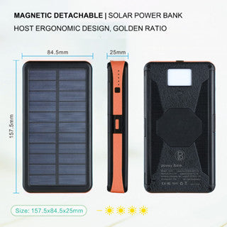 PB S013 solar power bank 26800mAh solar charging fast charging wireless charging 4 solar panels type