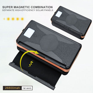 PB S013 solar power bank 26800mAh solar charging fast charging wireless charging 4 solar panels type